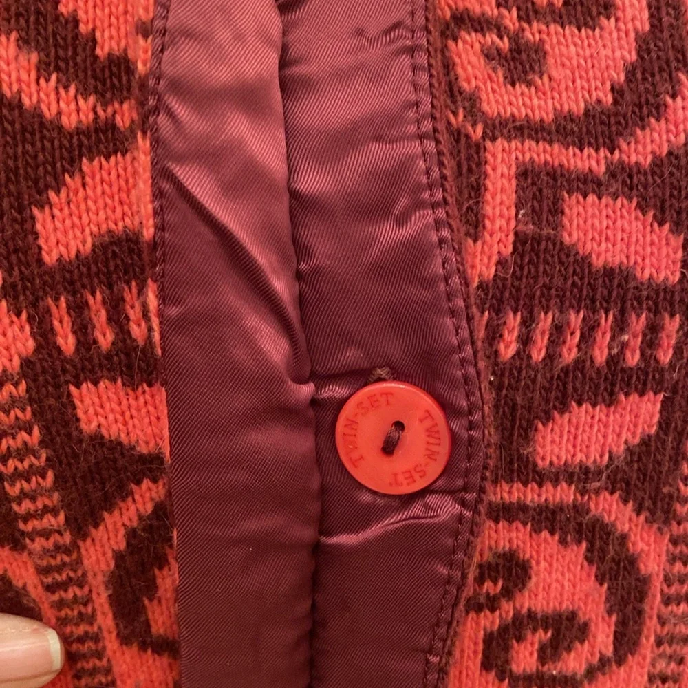 Twinset Simona Barbieri knit sweater wool jacket ! Size S - Picture 7 of 17